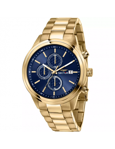 Orologio Sector Uomo - 670 Cronografo 43mm Gold Blu - R3273740001