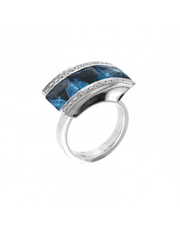 Giorgio Visconti Woman's ring with Topaz and Diamonds - 0
