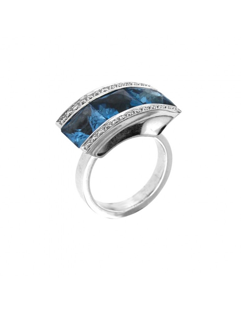 Giorgio Visconti Woman's ring with Topaz and Diamonds - 0