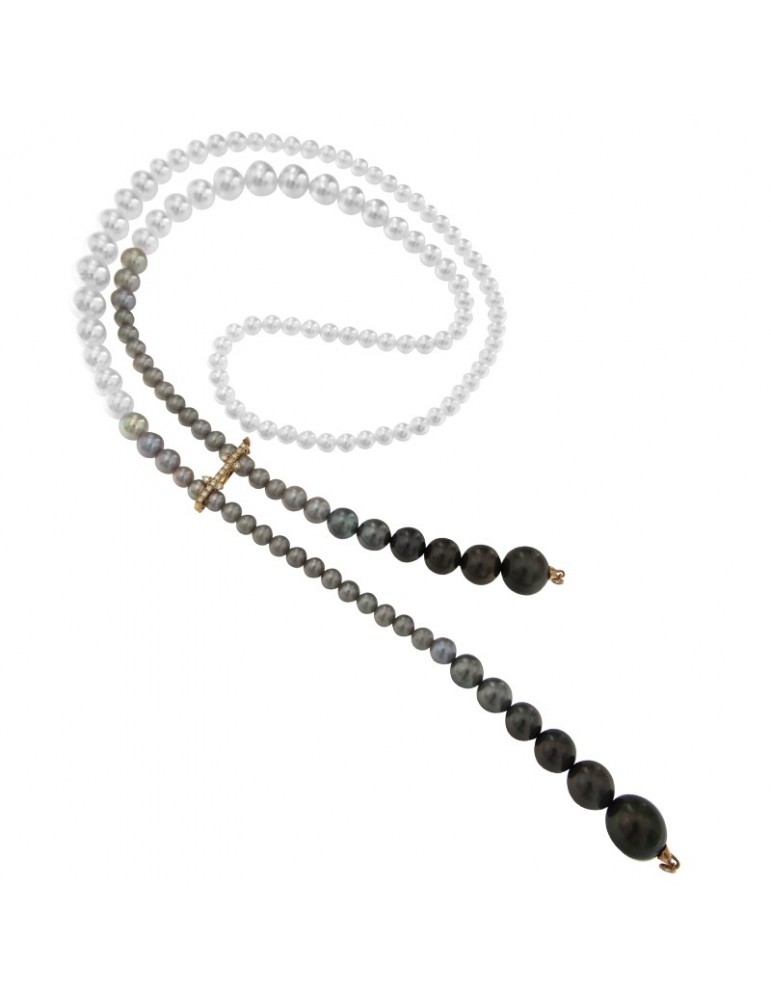 Soiree Coscia Woman's Necklace - with Akoya Australia Tahiti and Freshwater Pearls - 0