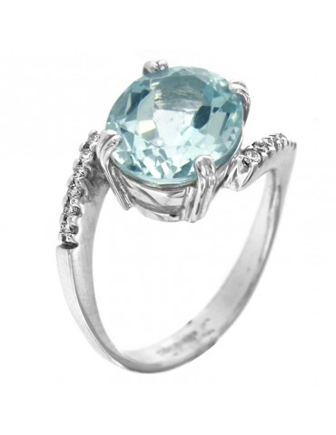 Picca Ring with Aquamarine and Diamonds for Women - 0