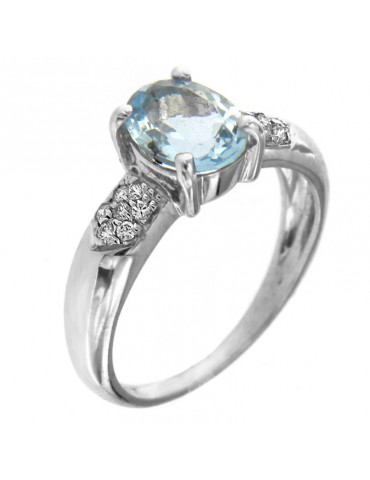 Anello Picca con Acquamarina e Diamanti da Donna - 0