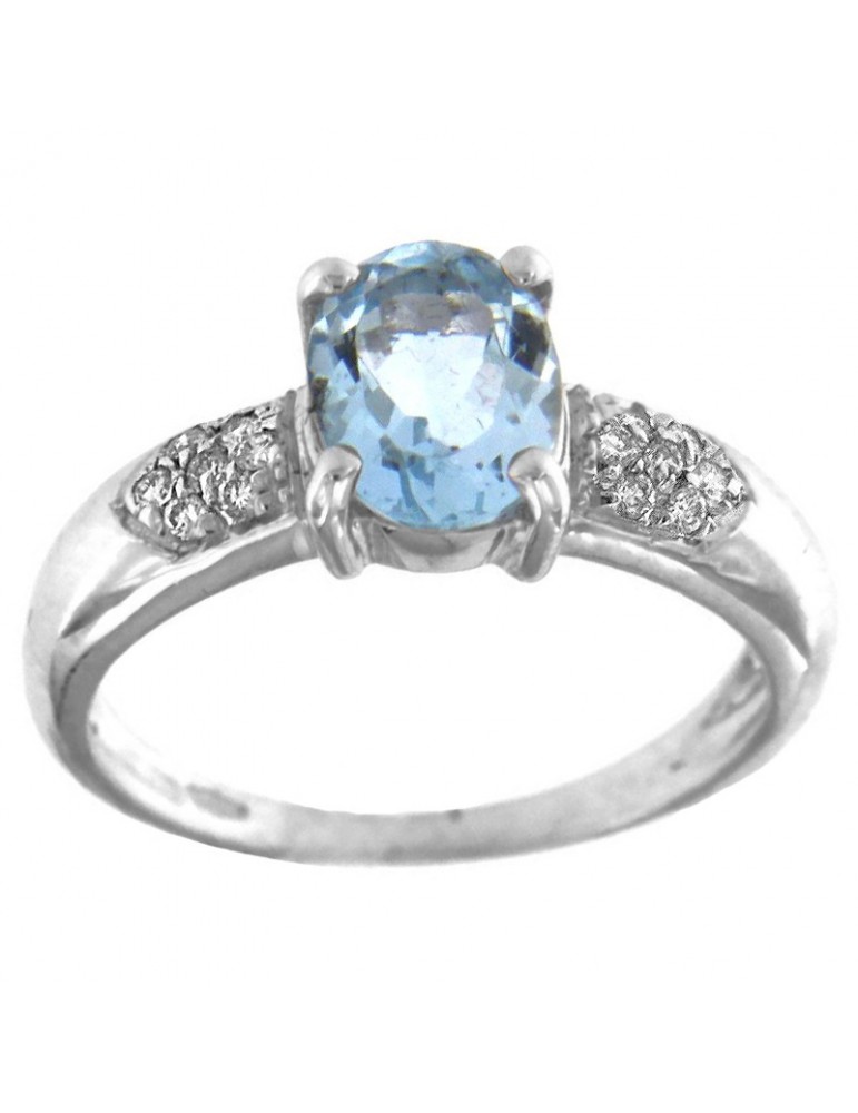 Picca Ring with Aquamarine and Diamonds for Woman - 0