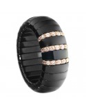 Roberto Demeglio Woman's Ring - GC3 in Glossy Black Ceramic and Brown Diamonds - 0