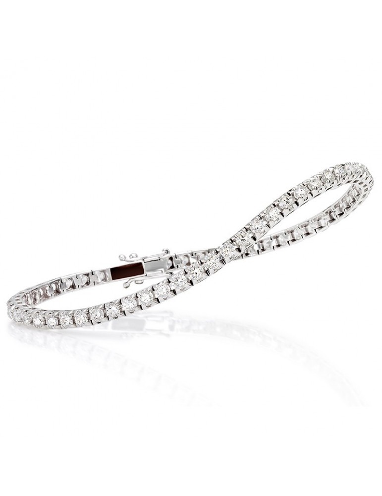 Crieri Woman's Tennis Bracelet - Icon in 18K White Gold with White Diamonds - 0