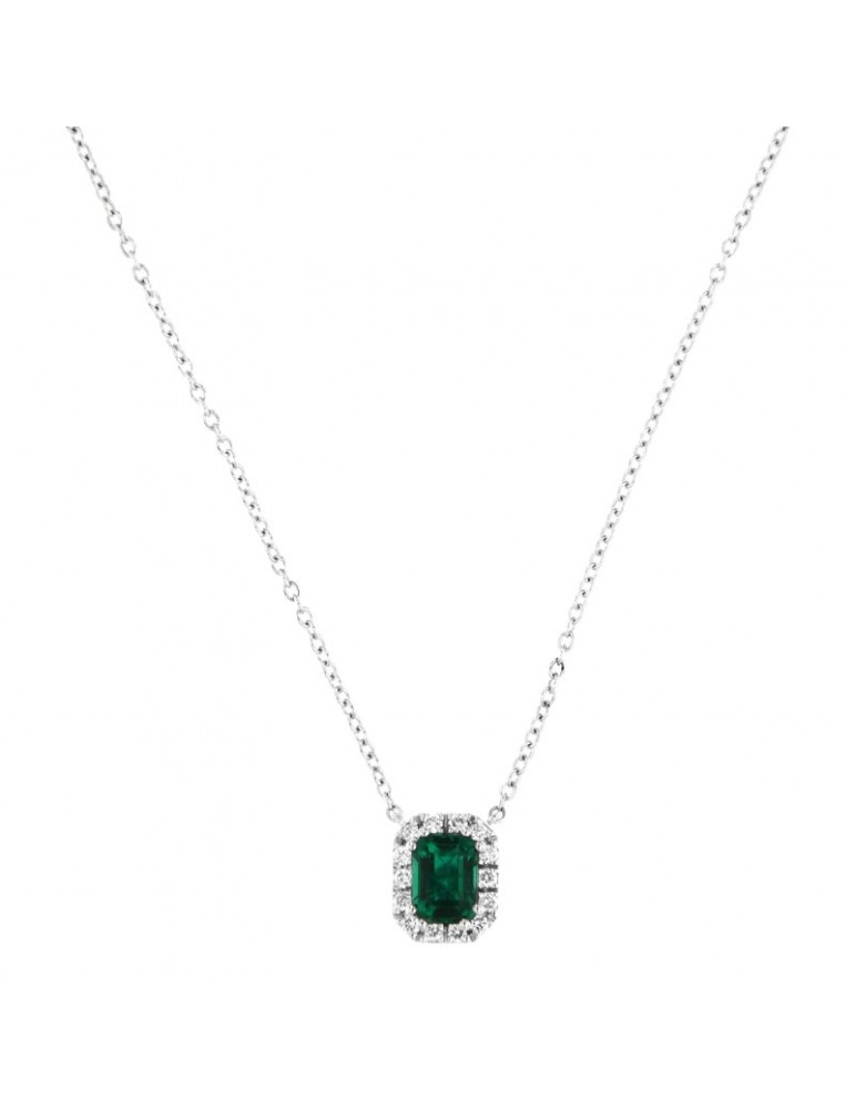 Collana Crieri - Bogotá - Oro - Diamanti - Smeraldo - PFSALK075EP1420