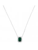 Necklace Crieri Woman - Bogotá in 18K White Gold with Natural Diamonds and Emerald 0.75 ct - 0