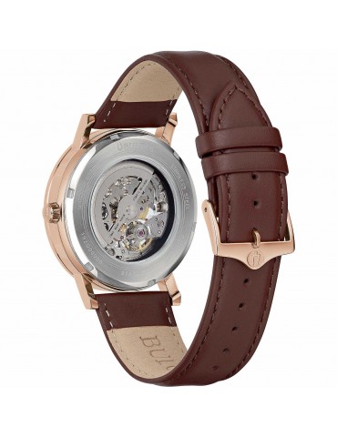 Bulova Men's Watch - Clipper Automatic Mechanical 42mm Silver Rose Gold Skeleton - 0 2