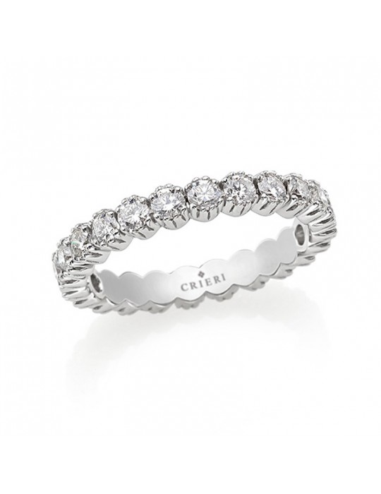Crieri Veretta Ring - Musa in White Gold with Diamonds - 0