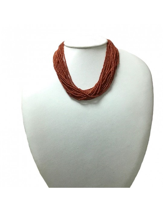 Collana Silvia Kelly Donna - in Oro con Corallo Mediterraneo - 0