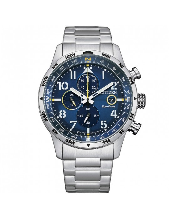 Orologio Citizen - Aviator -Cronografo Eco-Drive 43mm Blu - CA0790-83L