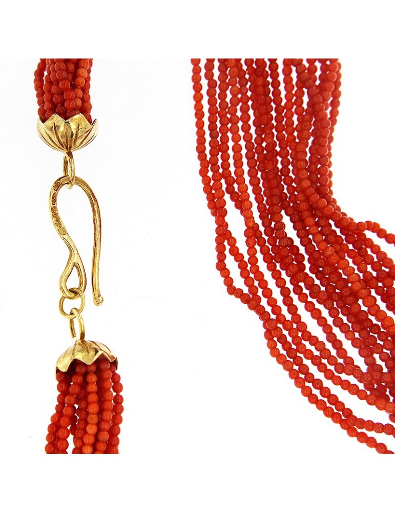 Collana Silvia Kelly Donna - in Oro con Corallo Mediterraneo - 0