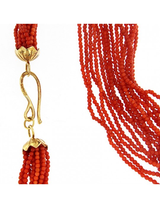 Collana Silvia Kelly Donna - in Oro con Corallo Mediterraneo - 0