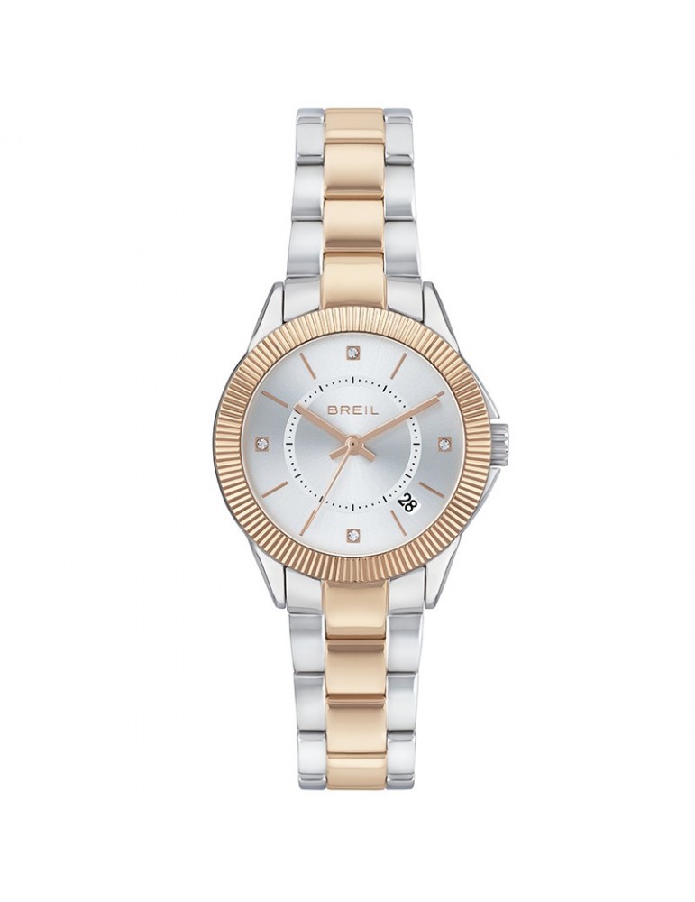 Breil Woman's Watch - Shimmery 32mm Time and Date Rose Gold Silver - 0