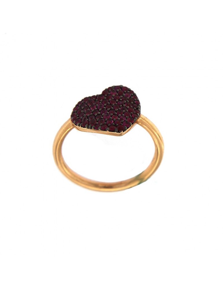 Anello Buonocore Cuore con Rubini da Donna - 0