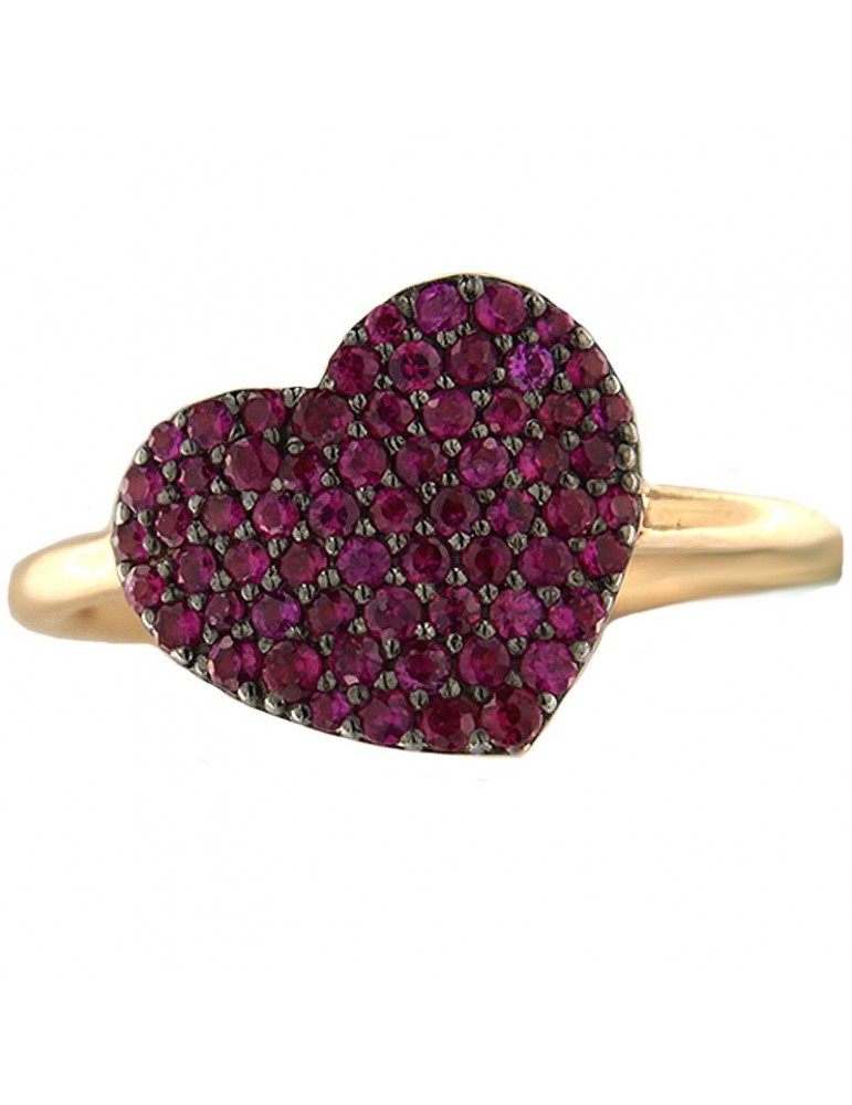 Buonocore Heart Ring with Rubies for Woman - 0