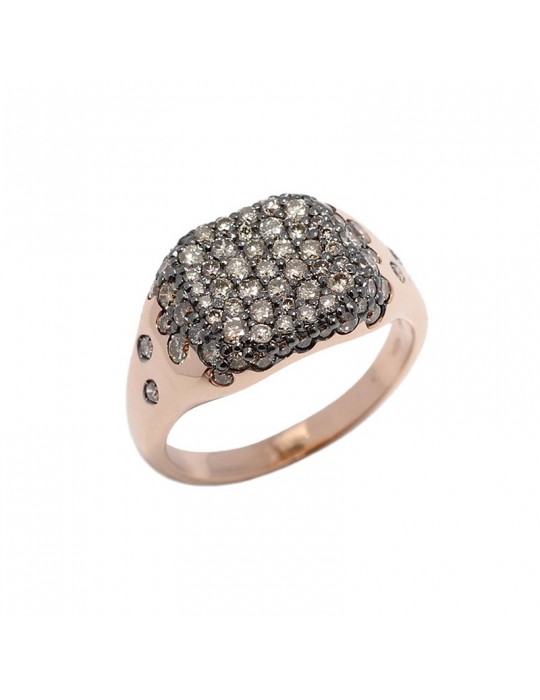 ANELLO ORO ROSA CON PAVE' DI DIAMANTI BUONOCORE - 0