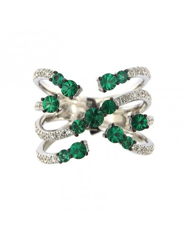 BUONOCORE EMERALDS AND DIAMONDS RING - 0