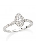Crieri Woman's Ring - Allure Navette in 18K White Gold with Natural Diamonds - 0