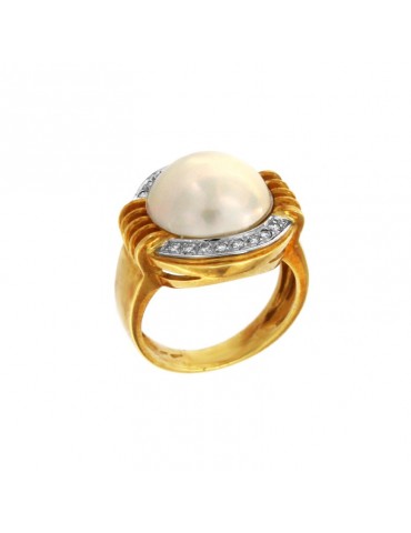 Picca Ring with Pearl  and Women's Diamonds - 0