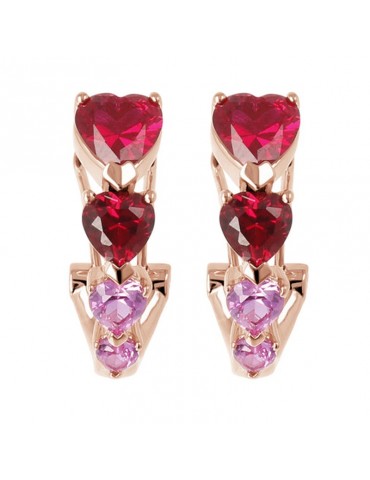 Orecchini Bronzallure - Altissima - Cuori Rossi - Rosa - WSBZ02000RED