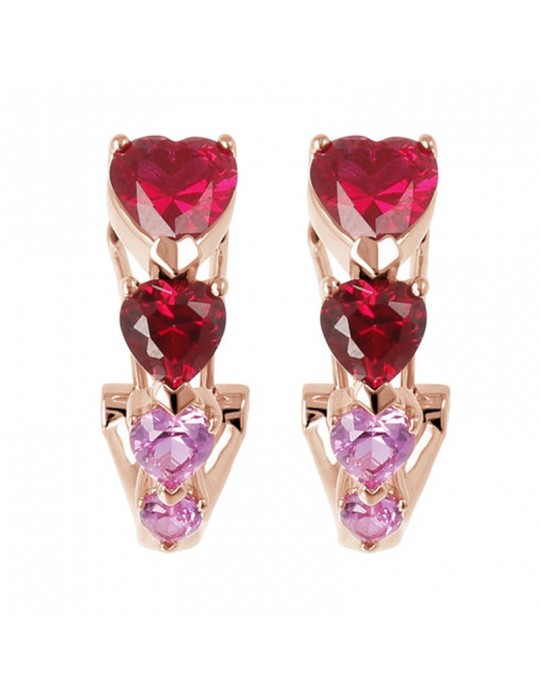 Orecchini Bronzallure - Altissima - Cuori Rossi - Rosa - WSBZ02000RED