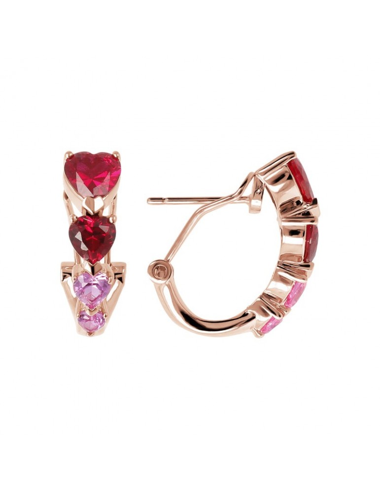 Orecchini Bronzallure - Altissima - Cuori Rossi - Rosa - WSBZ02000RED