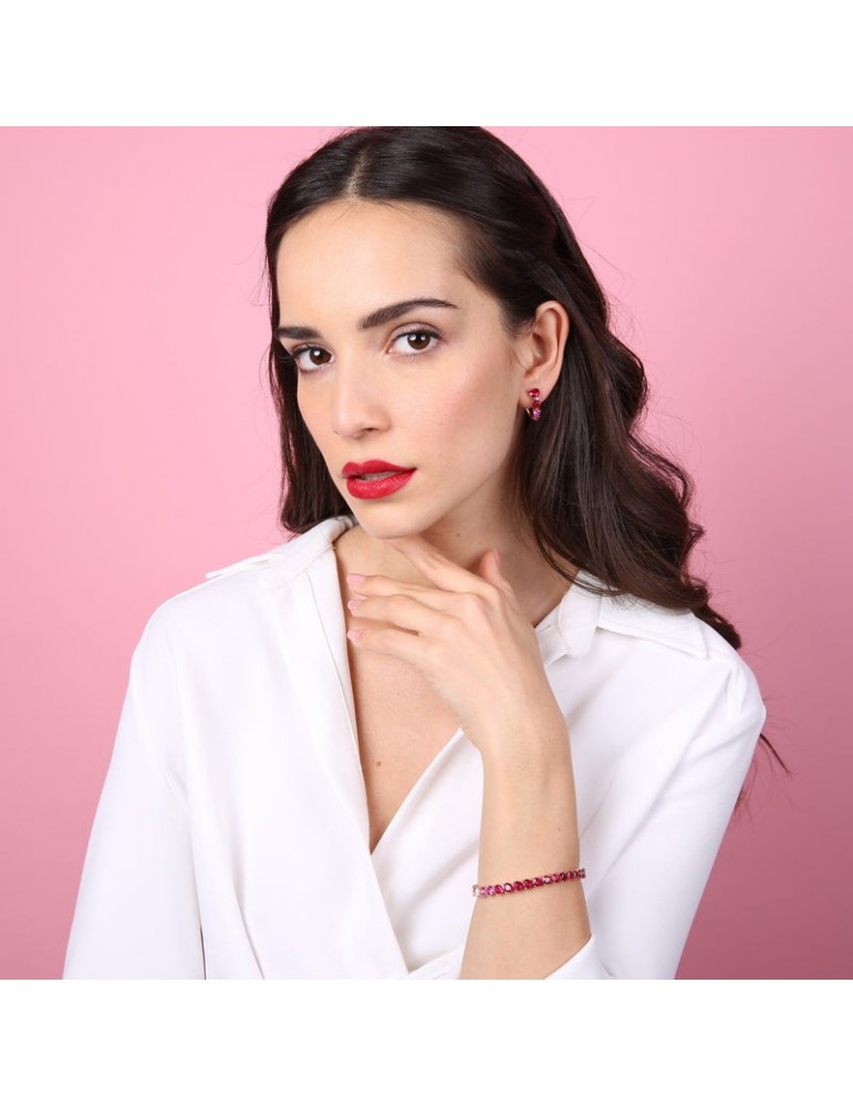 Bronzallure Woman Earrings - Altissima with Red and Pink Hearts - 0