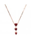 Collana Bronzallure - Altissima -Pendente- Tre Cuori Rossi - WSBZ02011