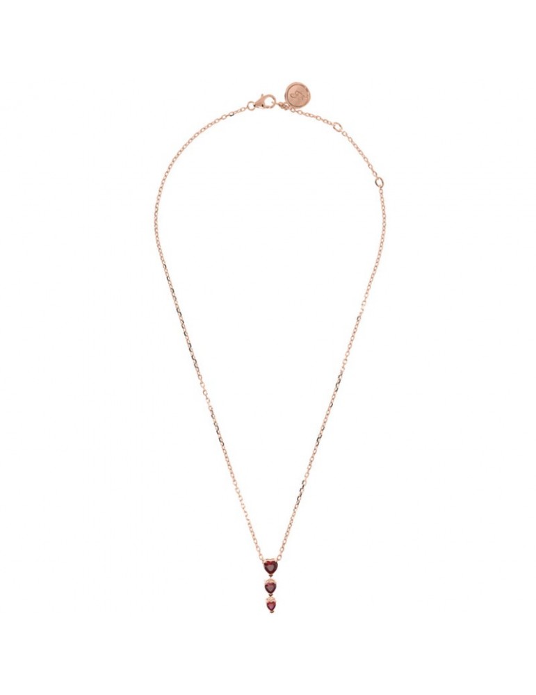 Bronzallure Woman's Necklace - Altissima with Three Red Hearts Pendant - 0