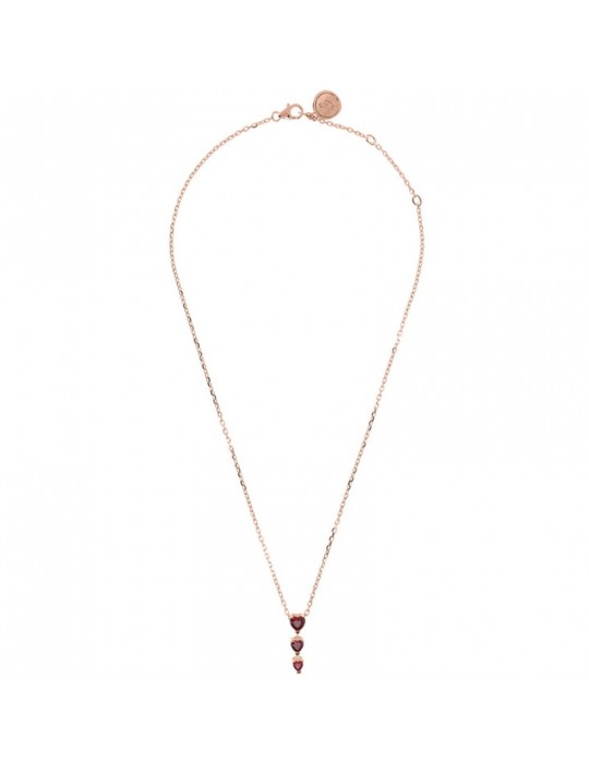 Bronzallure Woman's Necklace - Altissima with Three Red Hearts Pendant - 0
