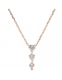 Bronzallure Woman's Necklace - Altissima with Three White Hearts Pendant - 0