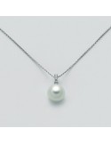 Miluna Woman's Necklace - in 18K White Gold with Pearl and Natural Diamonds - 0