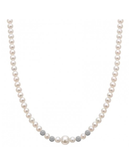 Collana Miluna Donna - Perle Oriente - Boule Diamantate - PCL3080V