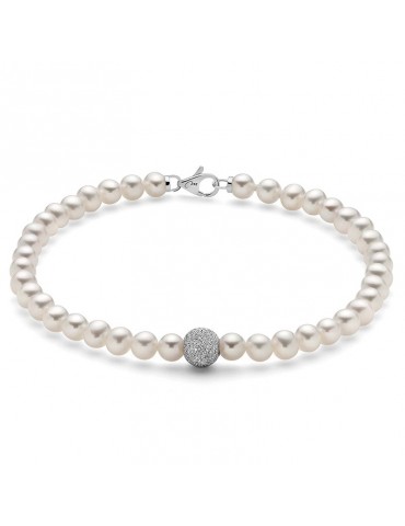 Miluna Woman's Bracelet - with Pearls and Diamond Boule - 0