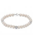 Miluna Woman's Bracelet - with Pearls and Diamond Faceted Boules - 0