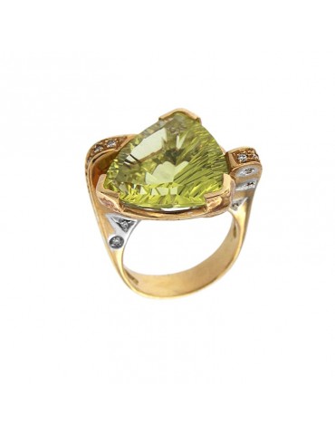 Silvia Kelly Woman's Ring with Lemon Quartz - 0