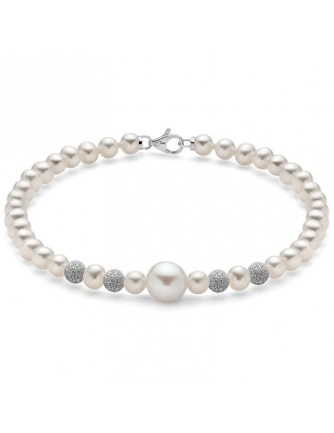 Bracciale Miluna Donna - Perle - 4 Boule Puntinate Diamantate - PBR1409V