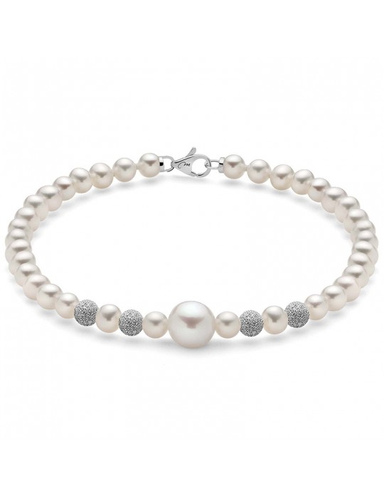 Bracciale Miluna Donna - Perle - 4 Boule Puntinate Diamantate - PBR1409V