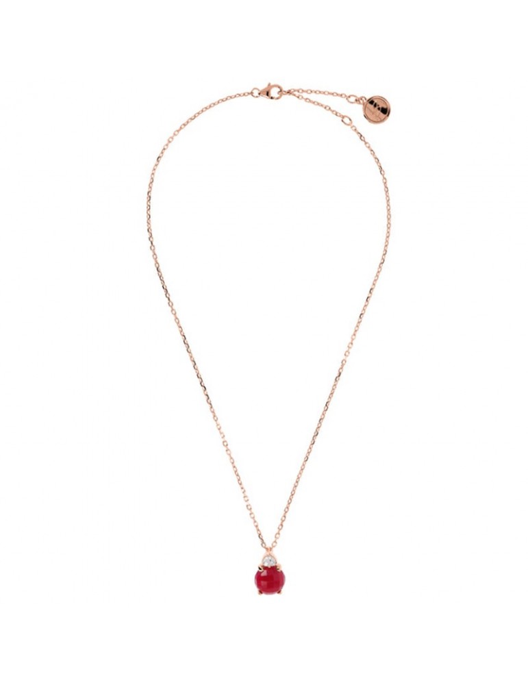 Bronzallure Woman's Necklace - Felicia  with Plum Agate and Zircons Pendant - 0