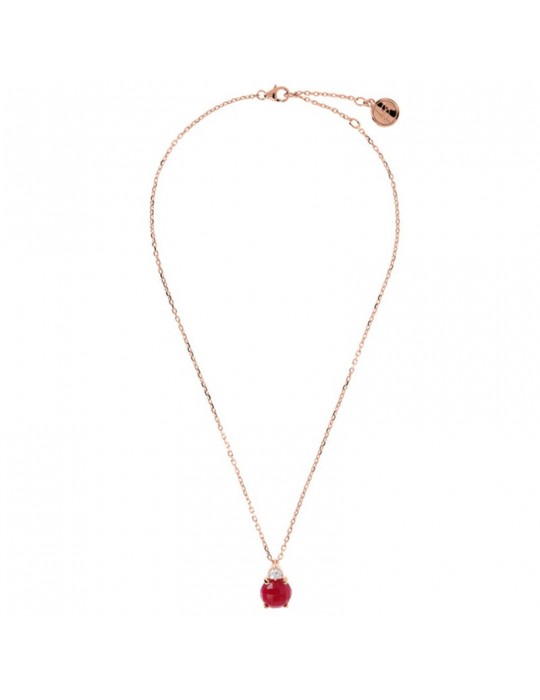 Bronzallure Woman's Necklace - Felicia  with Plum Agate and Zircons Pendant - 0