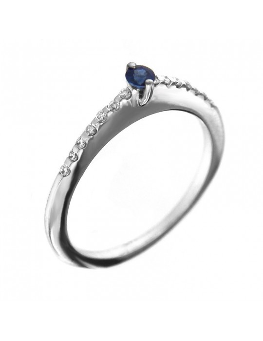 Anello Picca con Diamanti e Zaffiro da Donna - 0 Anello Picca con Diamanti e Zaffiro da Donna - 0