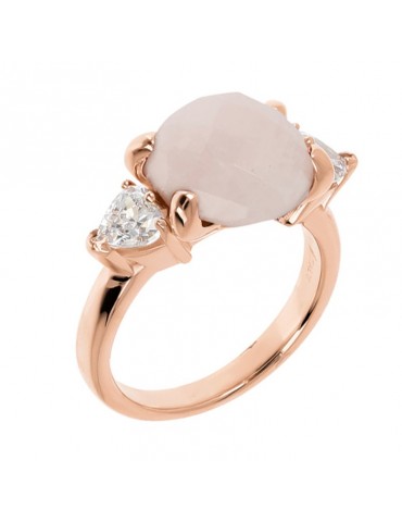 Anello Bronzallure Donna -Felicia- Quarzo Rosa - Zirconi - WSBZ02017RQ