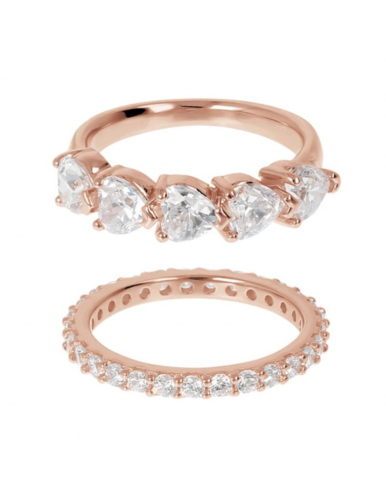 Bronzallure Woman's Ring - Altissima Double Eternity and White Heart Zircons - 0