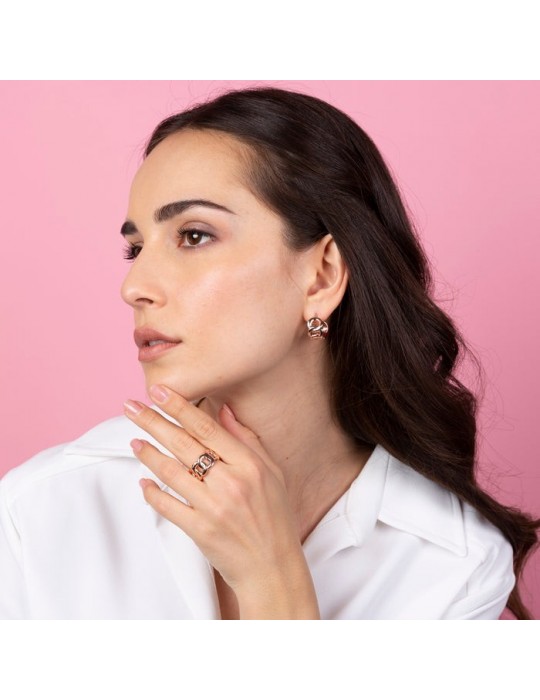 Bronzallure Woman's Ring - Groumette Rosè Purezza - 14 - 0