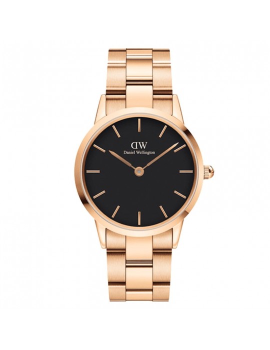 Daniel Wellington Men's Watch - Iconic Link 36mm Rose Gold Black - 0