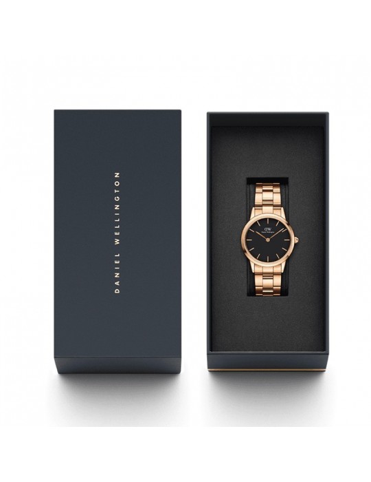 Daniel Wellington Woman's Watch - Iconic Link 32mm Rose Gold Black - 0