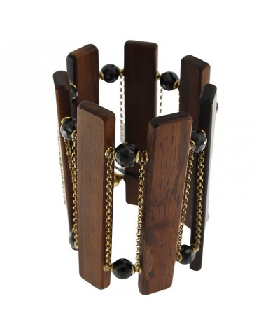 copy of Bracciale Giadan Donna - Ebany in Legno Ebano ed Acquamarina