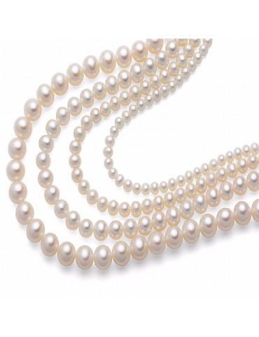 Miluna Woman's Necklace - Freshwater Pearl String 6,5-7 mm - 0