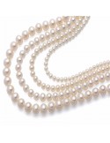 Miluna Woman's Necklace - Freshwater Pearl String 6,5-7 mm - 0